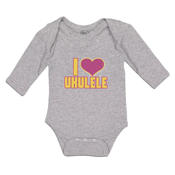 Long Sleeve Bodysuit Baby I Love Ukulele Boy & Girl Clothes Cotton