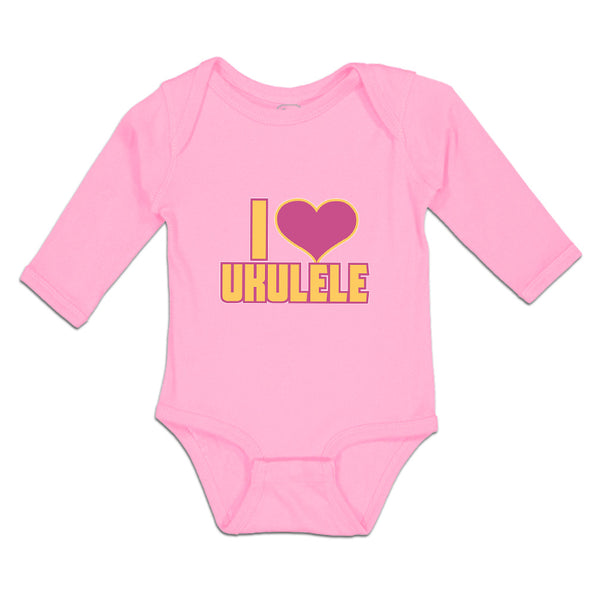 Long Sleeve Bodysuit Baby I Love Ukulele Boy & Girl Clothes Cotton