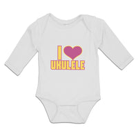 Long Sleeve Bodysuit Baby I Love Ukulele Boy & Girl Clothes Cotton