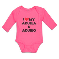 Long Sleeve Bodysuit Baby I Love My Abuela & Abuelo Boy & Girl Clothes Cotton