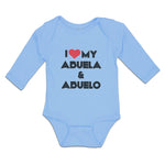 Long Sleeve Bodysuit Baby I Love My Abuela & Abuelo Boy & Girl Clothes Cotton