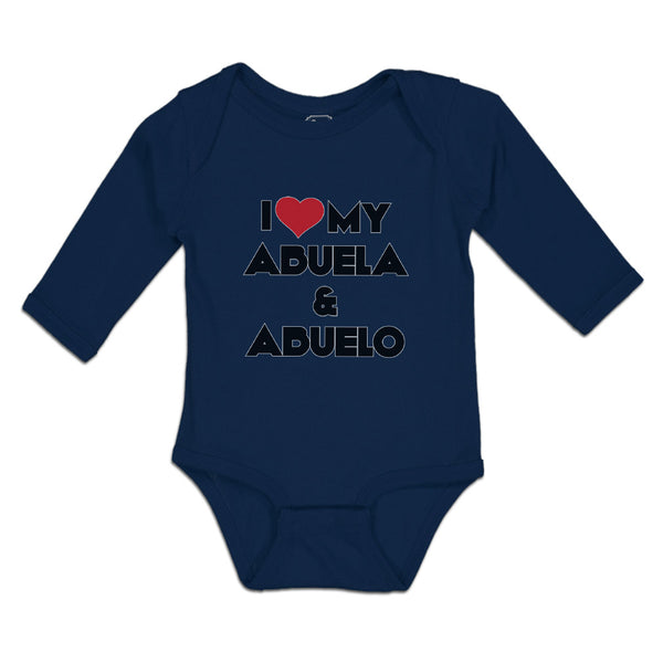 Long Sleeve Bodysuit Baby I Love My Abuela & Abuelo Boy & Girl Clothes Cotton