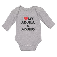 Long Sleeve Bodysuit Baby I Love My Abuela & Abuelo Boy & Girl Clothes Cotton