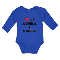 Long Sleeve Bodysuit Baby I Love My Abuela & Abuelo Boy & Girl Clothes Cotton