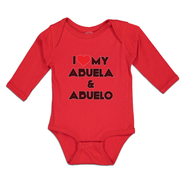 Long Sleeve Bodysuit Baby I Love My Abuela & Abuelo Boy & Girl Clothes Cotton