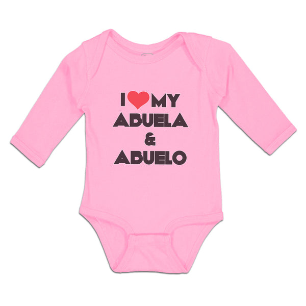 Long Sleeve Bodysuit Baby I Love My Abuela & Abuelo Boy & Girl Clothes Cotton