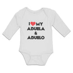 Long Sleeve Bodysuit Baby I Love My Abuela & Abuelo Boy & Girl Clothes Cotton