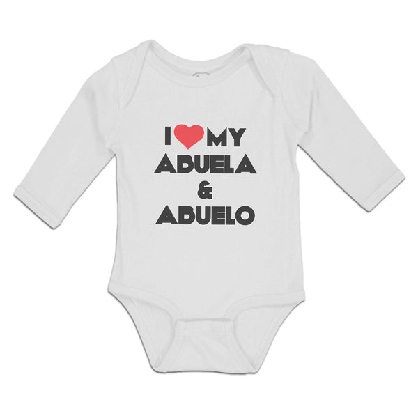 Long Sleeve Bodysuit Baby I Love My Abuela & Abuelo Boy & Girl Clothes Cotton