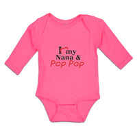 Long Sleeve Bodysuit Baby I Love My Nana & Pop Pop Boy & Girl Clothes Cotton