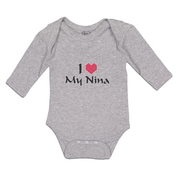 Long Sleeve Bodysuit Baby I Love My Nina Boy & Girl Clothes Cotton