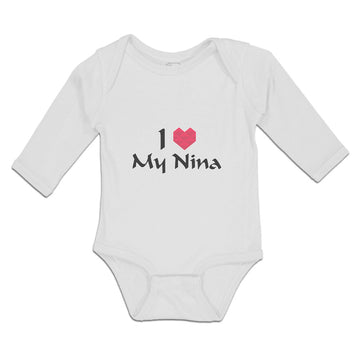 Long Sleeve Bodysuit Baby I Love My Nina Boy & Girl Clothes Cotton