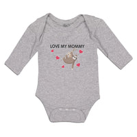 Long Sleeve Bodysuit Baby Love My Mommy Sloth's Love Boy & Girl Clothes Cotton