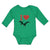 Long Sleeve Bodysuit Baby Flying Silhouette Pterodactyl Dinosaur Heart Cotton - Cute Rascals