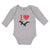 Long Sleeve Bodysuit Baby Flying Silhouette Pterodactyl Dinosaur Heart Cotton - Cute Rascals