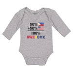 Long Sleeve Bodysuit Baby 50% + 50% 100% Awesome Boy & Girl Clothes Cotton - Cute Rascals