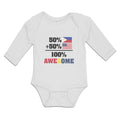 Long Sleeve Bodysuit Baby 50% + 50% 100% Awesome Boy & Girl Clothes Cotton