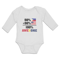 Long Sleeve Bodysuit Baby 50% + 50% 100% Awesome Boy & Girl Clothes Cotton - Cute Rascals