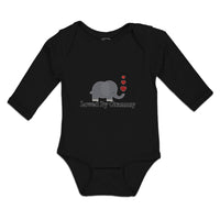 Long Sleeve Bodysuit Baby Loved by Grammy An Elephant Blowing Heart Symbol
