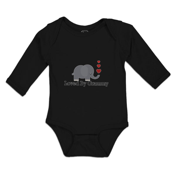 Long Sleeve Bodysuit Baby Loved by Grammy An Elephant Blowing Heart Symbol