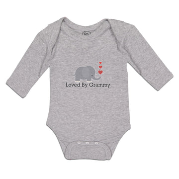 Long Sleeve Bodysuit Baby Loved by Grammy An Elephant Blowing Heart Symbol