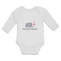 Long Sleeve Bodysuit Baby Loved by Grammy An Elephant Blowing Heart Symbol