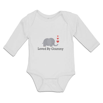 Long Sleeve Bodysuit Baby Loved by Grammy An Elephant Blowing Heart Symbol