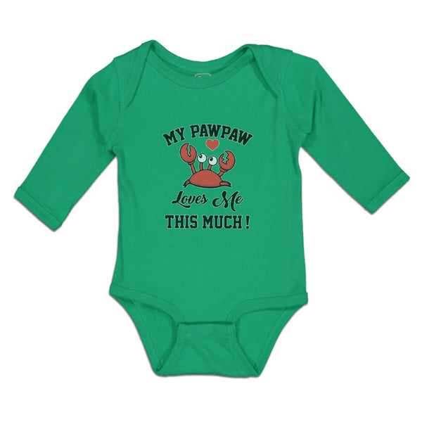 Long Sleeve Bodysuit Baby Pawpaw Loves Me Much! Sealife Crab Big Eyes Cotton