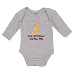 Long Sleeve Bodysuit Baby My Peepaw Loves Me An Giraffe Loves Boy & Girl Clothes