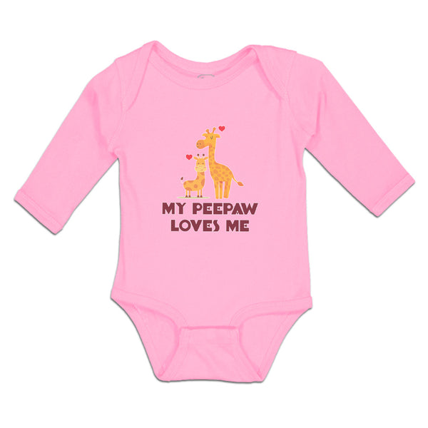 Long Sleeve Bodysuit Baby My Peepaw Loves Me An Giraffe Loves Boy & Girl Clothes