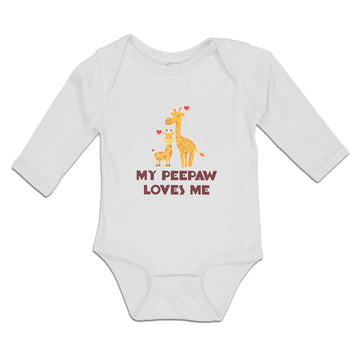 Long Sleeve Bodysuit Baby My Peepaw Loves Me An Giraffe Loves Boy & Girl Clothes