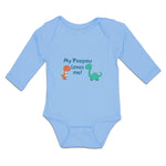 Long Sleeve Bodysuit Baby My Peepaw Loves Me Brontosaurus and Stegosaurus Cotton