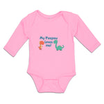 Long Sleeve Bodysuit Baby My Peepaw Loves Me Brontosaurus and Stegosaurus Cotton