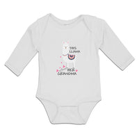 Long Sleeve Bodysuit Baby This Llama Loves Her Grandma Domestic Animal Cotton
