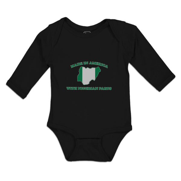 Long Sleeve Bodysuit Baby Made in America with Nigerian Parts Boy & Girl Clothes