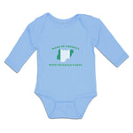 Long Sleeve Bodysuit Baby Made in America with Nigerian Parts Boy & Girl Clothes