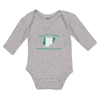 Long Sleeve Bodysuit Baby Made in America with Nigerian Parts Boy & Girl Clothes