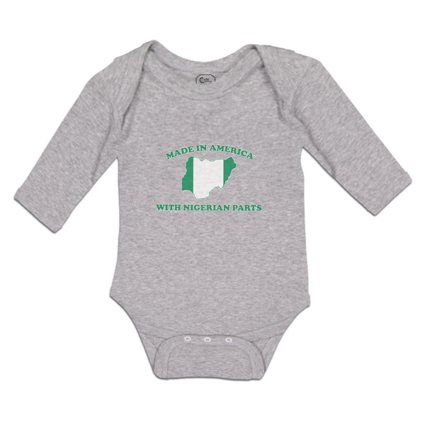 Long Sleeve Bodysuit Baby Made in America with Nigerian Parts Boy & Girl Clothes