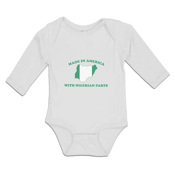 Long Sleeve Bodysuit Baby Made in America with Nigerian Parts Boy & Girl Clothes