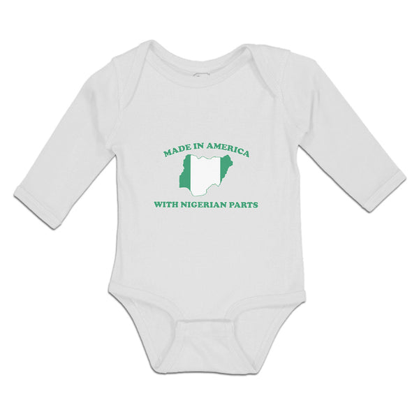 Long Sleeve Bodysuit Baby Made in America with Nigerian Parts Boy & Girl Clothes