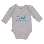Long Sleeve Bodysuit Baby Made America Swedish Parts National Flag Usa Cotton