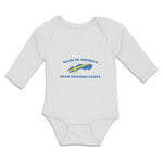 Long Sleeve Bodysuit Baby Made America Swedish Parts National Flag Usa Cotton