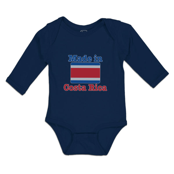 Long Sleeve Bodysuit Baby Made in Costa Rica An National Flag Usa Cotton
