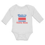 Long Sleeve Bodysuit Baby Made in Costa Rica An National Flag Usa Cotton