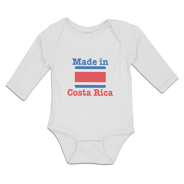 Long Sleeve Bodysuit Baby Made in Costa Rica An National Flag Usa Cotton