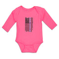 Long Sleeve Bodysuit Baby Proud Daughter An American Police Flag Cotton