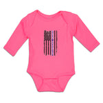 Long Sleeve Bodysuit Baby Proud Daughter An American Police Flag Cotton