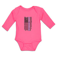 Long Sleeve Bodysuit Baby Proud Daughter An American Police Flag Cotton