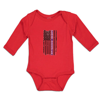 Long Sleeve Bodysuit Baby Proud Daughter An American Police Flag Cotton