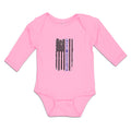 Long Sleeve Bodysuit Baby Proud Daughter An American Police Flag Cotton