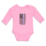 Long Sleeve Bodysuit Baby Proud Daughter An American Police Flag Cotton